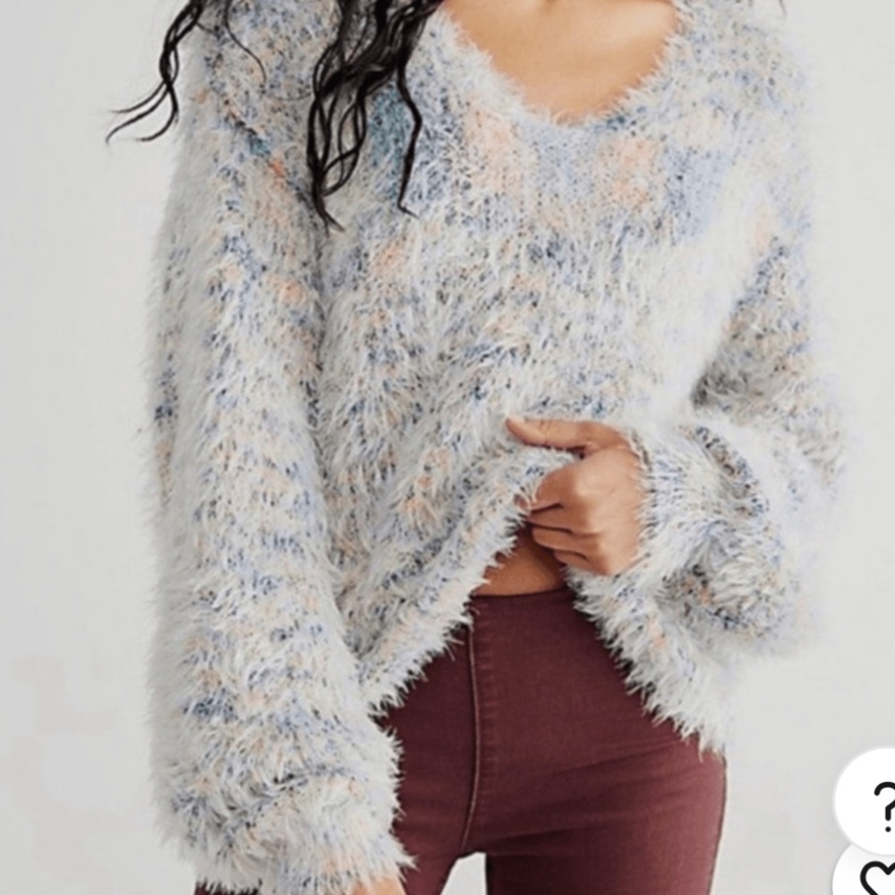 Free People Gelato Fabulous Fuzzy Pullover Sweater Size S